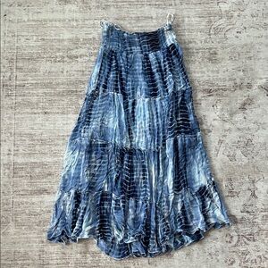 Blue Tie-Dye Maxi Skirt